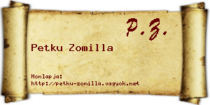 Petku Zomilla névjegykártya
